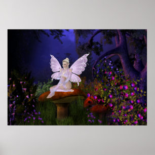 Fairy on a Mushroom Design 3 Print