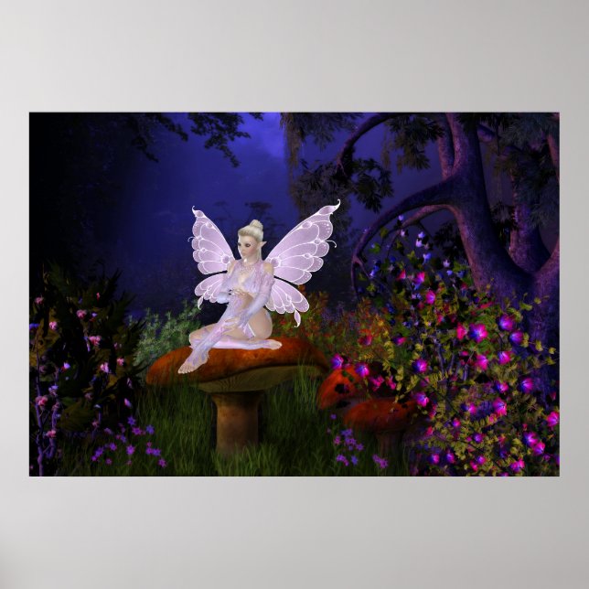 Fairy on a Mushroom Design 3 Print (Front)