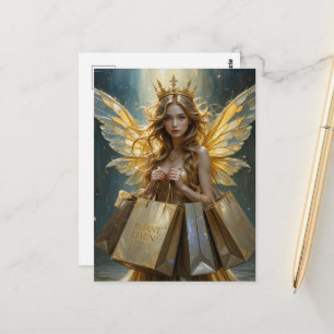 Fairy on a Shopping Spree Postcard