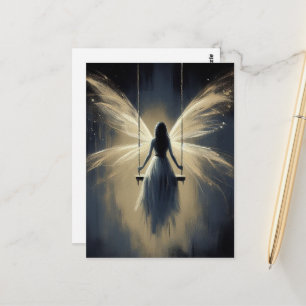 Fairy on a Swing at Night Postcard