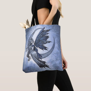 Fairy on Crescent Moon Fantasy Art Tote Bag