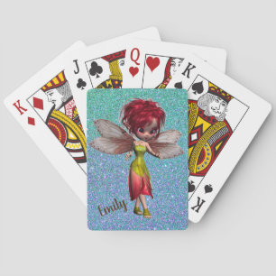Fairy on Glitter Playing Cards