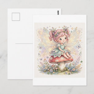 fairy out of this world notebook postcard