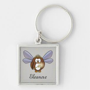 fairy owl key ring