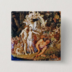 Fairy Painting "Oberon and Titania" 15 Cm Square Badge