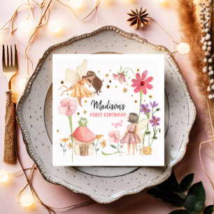 Fairy Party Enchanted Forest Garden Fairy Birthday Napkin