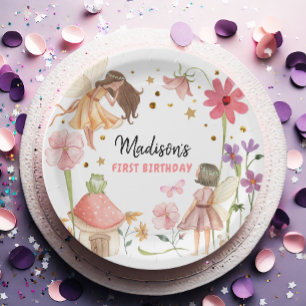 Fairy Party Enchanted Forest Garden Fairy Birthday Paper Plate