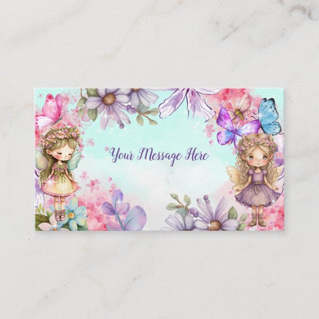 Fairy Party Garden Fairy Birthday Enclosure Card (Front)