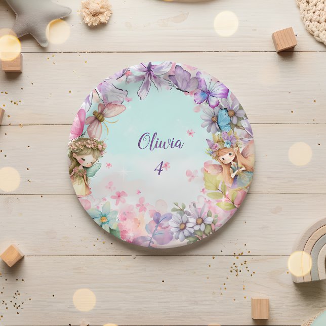 Fairy Party  Garden Fairy Birthday Paper Plate (Creator Uploaded)