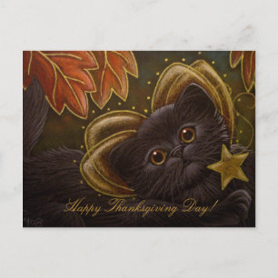 FAIRY PERSIAN CAT - THANKSGIVING Postcard