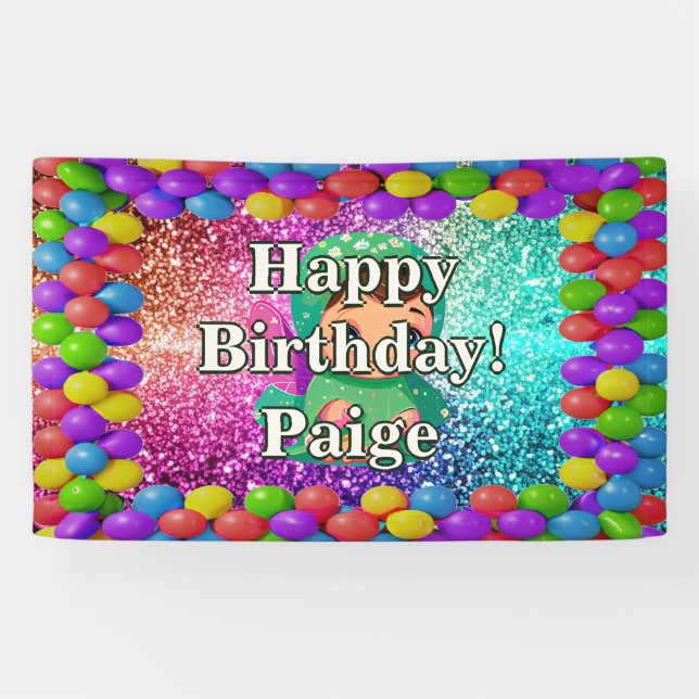 Fairy Personalised character birthday banner (Horizontal)