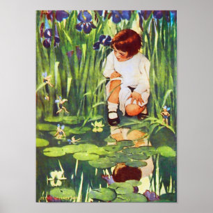 Fairy Picnic at the Lily Pond Poster