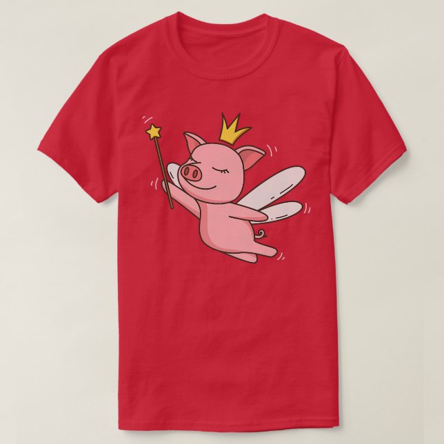 Fairy Pig Farmer Mystical Farm Pig Fairy Lover T-Shirt (Design Front)