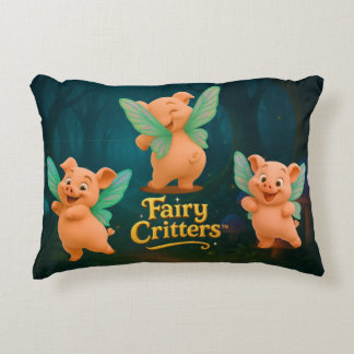 Fairy Piglet Trio Accent Pillow