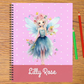  Fairy Pink Write Draw Story Personalised Notebook