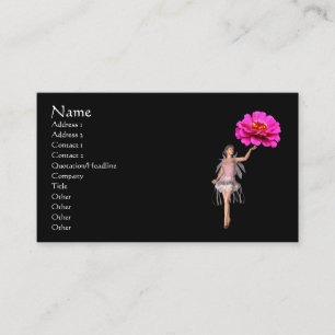 Fairy Pink Zinnia Flower Fantasy Business Card
