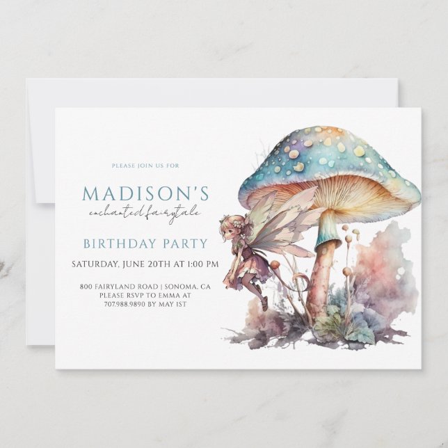 Fairy Pixie Fairytale Girl's Birthday Party  Invitation (Front)