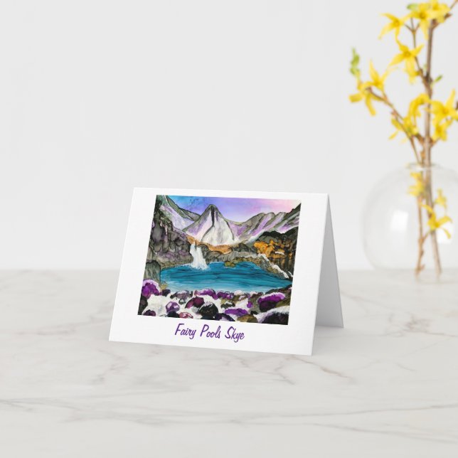Fairy Pools Skye Scotland  Card (Yellow Flower)