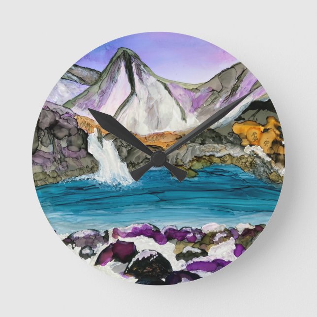 Fairy Pools Skye Scotland  Round Clock (Front)