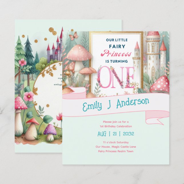 Fairy Princess 1st Birthday Fairycore Fairytale (Front/Back)