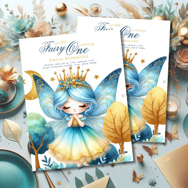 Fairy Princess 1st Birthday or EDIT AGE Teal Gold (Creator Uploaded)
