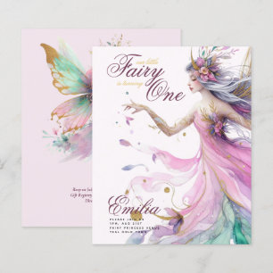 Fairy Princess 1st Birthday or EDIT AGE Teal Gold