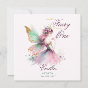 Fairy Princess 1st Birthday or EDIT AGE Teal Gold Invitation