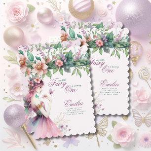 Fairy Princess 1st Birthday or EDIT AGE Teal Gold Invitation