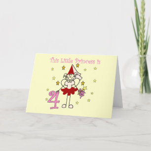 Fairy Princess 4th Birthday Tshirts and Gifts Card