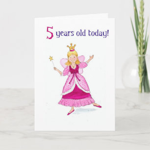 Fairy Princess 5th Birthday Card