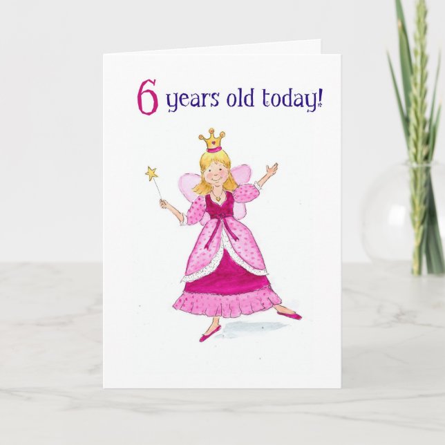 Fairy Princess 6th Birthday Card (Front)