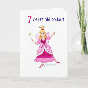 Fairy Princess 7th Birthday Card