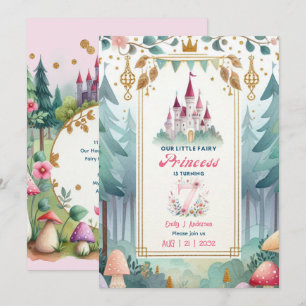 Fairy Princess 7th Birthday Fairytale Fairycore Invitation