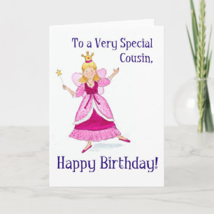 Fairy Princess Birthday Card for a Cousin