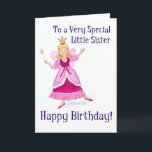 Fairy Princess Birthday Card for a Little Sister<br><div class="desc">A pretty birthday card for a little sister with a fairy princess,  dressed in pink,  from a watercolour painting by Judy Adamson. Matching invitations,  t-shirts and gifts are also available.</div>