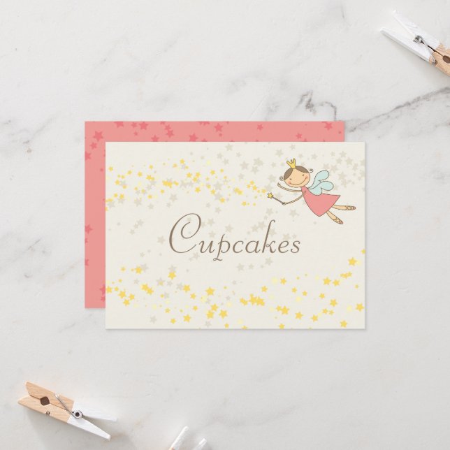 Fairy Princess Birthday Party Decor Table Sign Invitation (Front/Back In Situ)