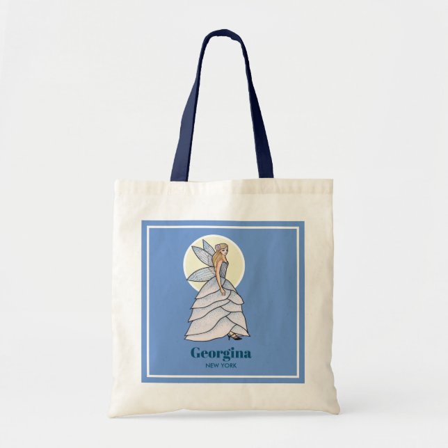 Fairy Princess Bridal Dress Fashion Illustration Tote Bag (Front)