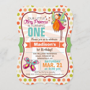 Fairy Princess & Butterfly Birthday Party Invitation