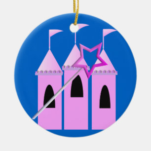 Fairy Princess Castle & Magic Wand Ceramic Tree Decoration
