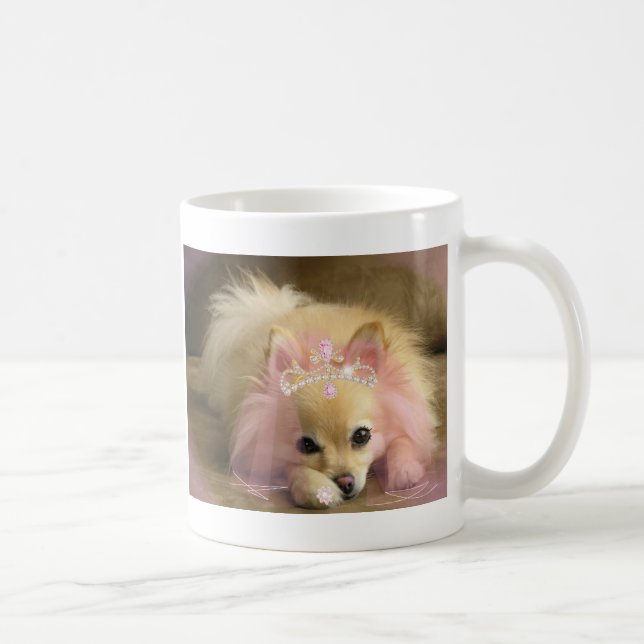 fairy princess dog with diamond crown coffee mug (Right)