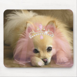 fairy princess dog with diamond crown mouse mat