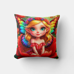 🧚 Fairy Princess Floral Fantasy Cute Kids Bedroom Cushion