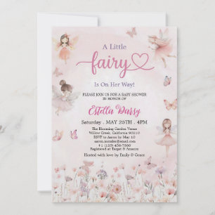 Fairy Princess Garden Girl Baby Shower Invitation