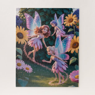 Fairy Princess in a flower garden Jigsaw Puzzle