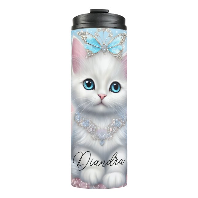 Fairy Princess Kitten Thermal Tumbler (Front)