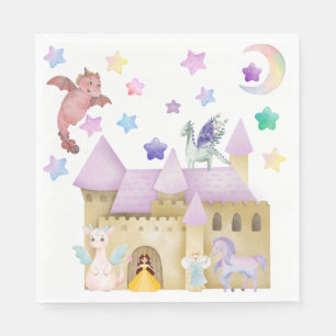 Fairy Princess Magical castle birthday party Napkin