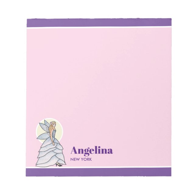 Fairy Princess Petals Dress Fashion Illustration Notepad (Front)
