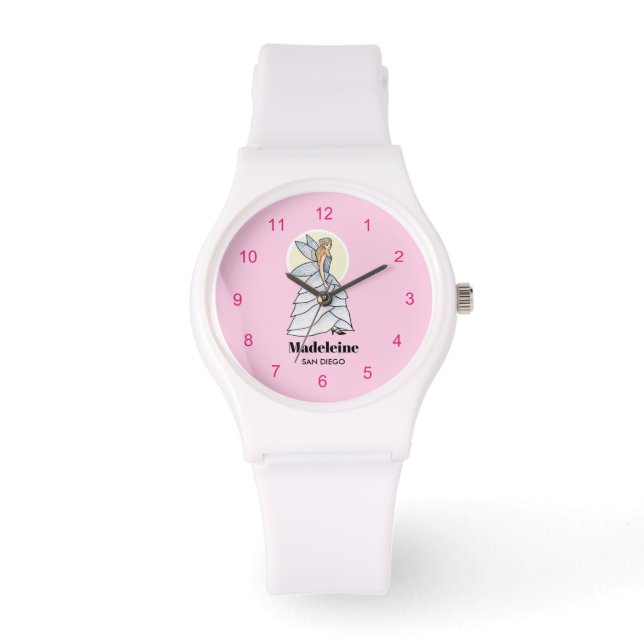Fairy Princess Petals Dress Fashion Illustration Watch (Front)