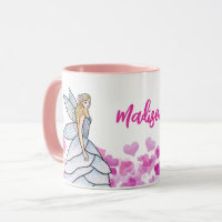 Fairy Princess Pink Hearts Fashion Illustration