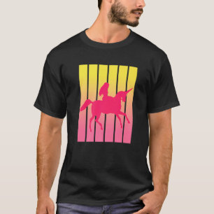 Fairy Princess Unicorn Retro Sunset Silhouette T-Shirt